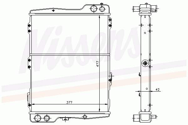 Radiador refrigeración del motor 60442 Nissens