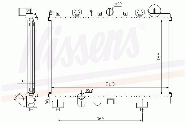 Radiador refrigeración del motor 64306A Nissens