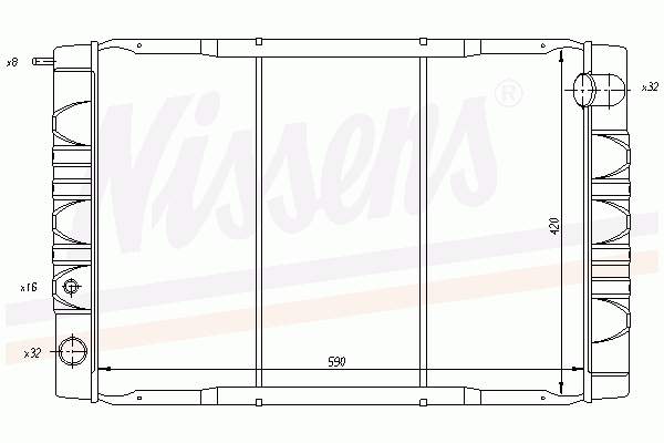 Radiador refrigeración del motor 65610 Nissens