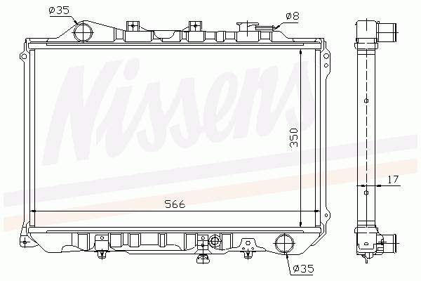 Radiador refrigeración del motor 62497 Nissens