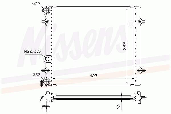 64101A Nissens radiador refrigeración del motor