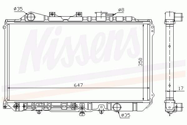 Radiador refrigeración del motor 62502 Nissens