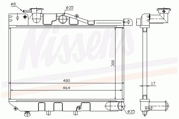 Radiador refrigeración del motor 62480 Nissens