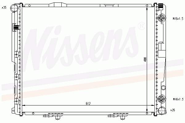 Radiador refrigeración del motor 62695A Nissens