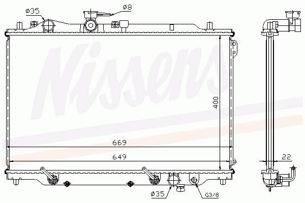 Radiador refrigeración del motor 62444A Nissens