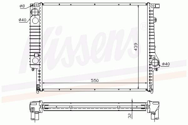 Radiador refrigeración del motor 60759A Nissens