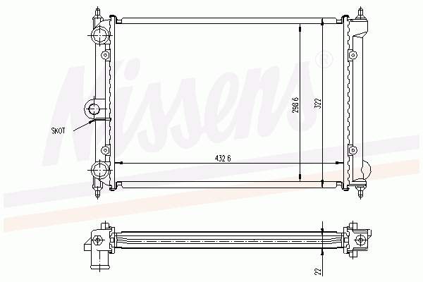 952308-1 Polcar radiador refrigeración del motor