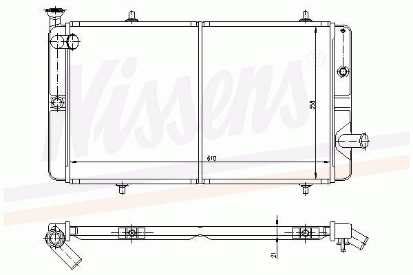 Radiador refrigeración del motor 63481 Nissens