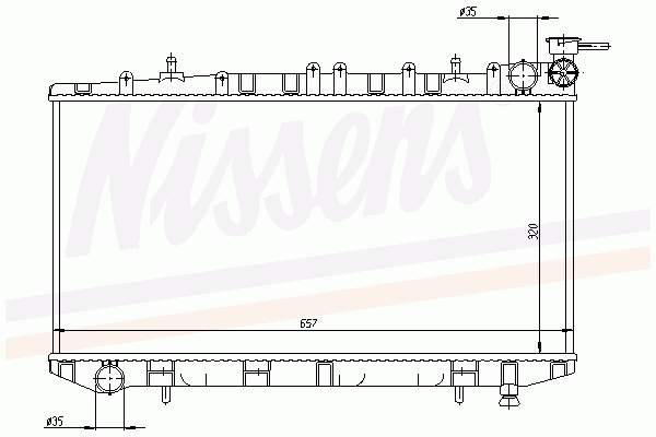 Radiador refrigeración del motor 62963 Nissens