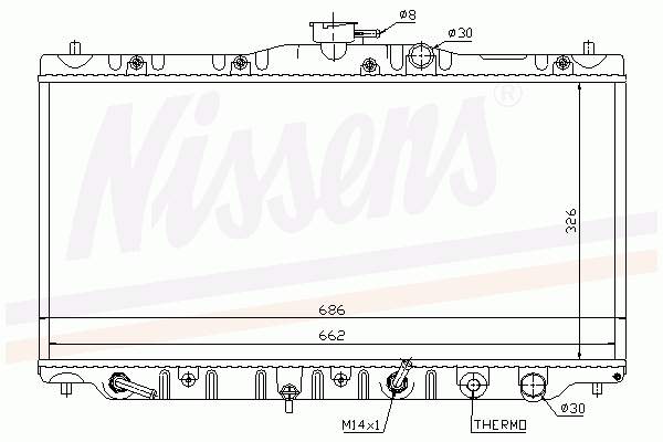 Radiador refrigeración del motor 63307 Nissens