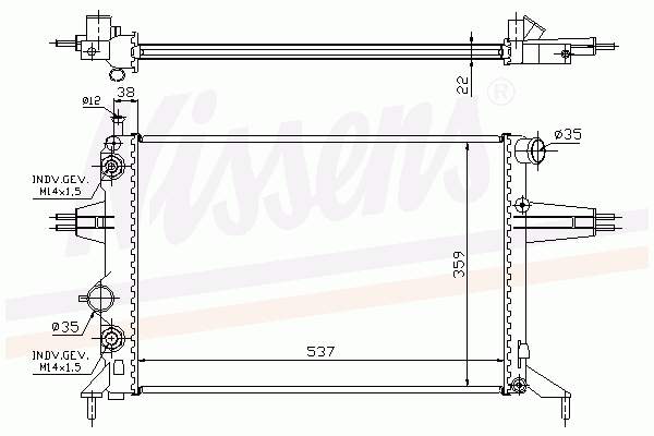 Radiador refrigeración del motor 63248A Nissens