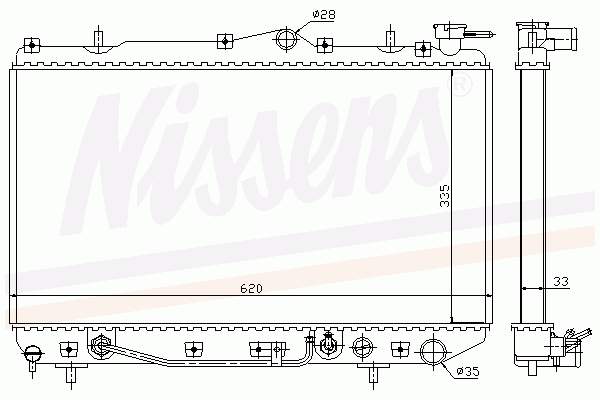 Radiador refrigeración del motor 67009 Nissens