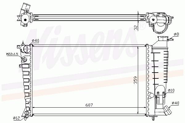 Radiador refrigeración del motor 61380 Nissens