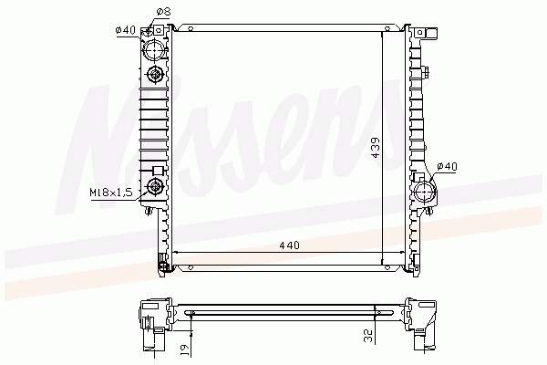 Radiador refrigeración del motor 60791A Nissens