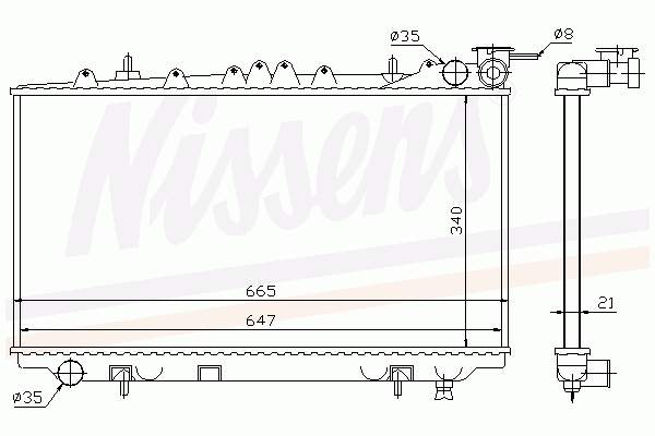 Radiador refrigeración del motor 62421 Nissens