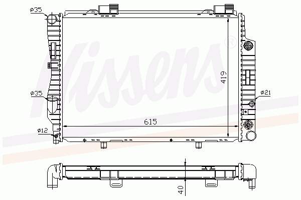 Radiador refrigeración del motor 62739A Nissens