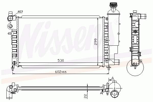 Radiador refrigeración del motor 63745A Nissens