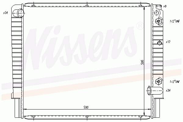 Radiador refrigeración del motor 65514 Nissens