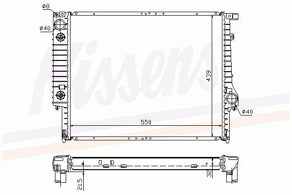 Radiador refrigeración del motor 60618A Nissens