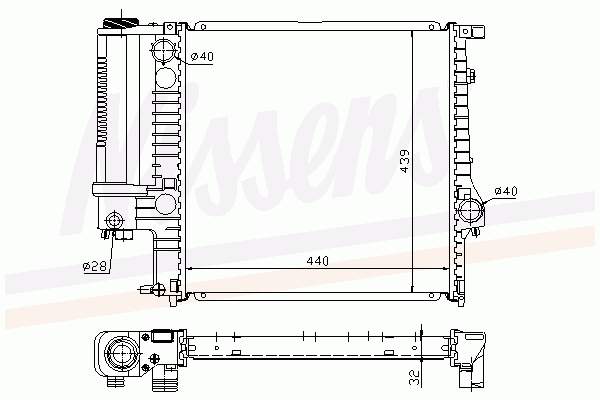 Radiador refrigeración del motor 60623 Nissens