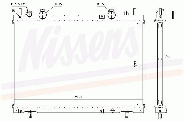 Radiador refrigeración del motor 61795A Nissens