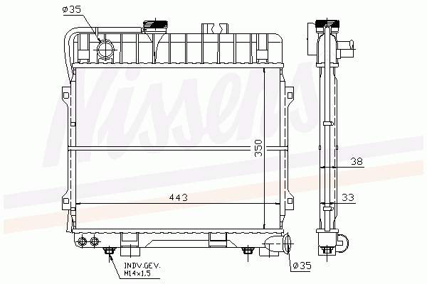 Radiador refrigeración del motor 60683 Nissens