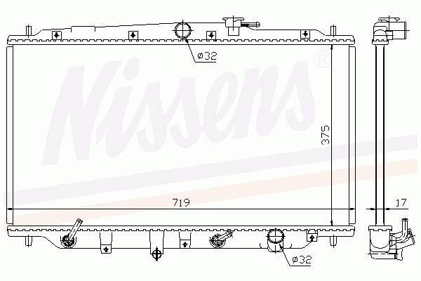 Radiador refrigeración del motor 63316 Nissens