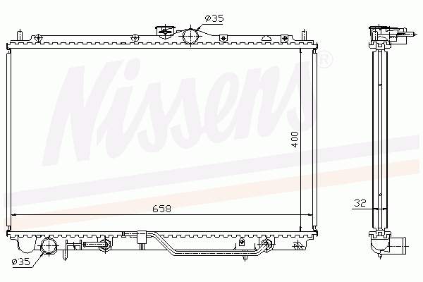 Radiador refrigeración del motor 62860A Nissens