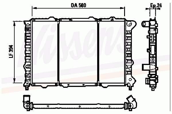 Radiador refrigeración del motor 60044 Nissens