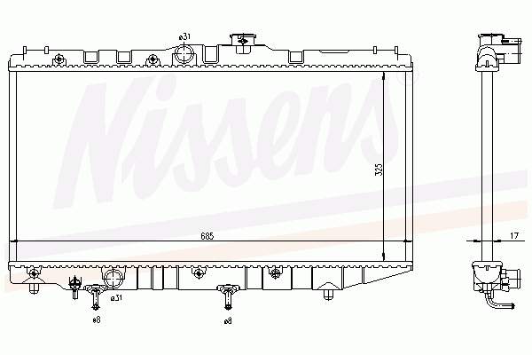 Radiador refrigeración del motor 64719 Nissens