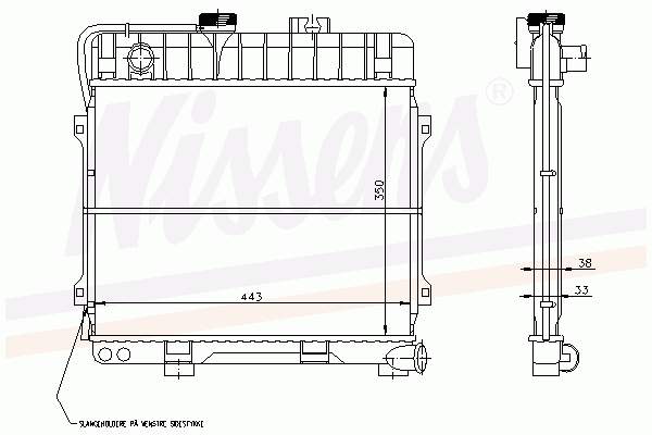 Radiador refrigeración del motor 60678 Nissens