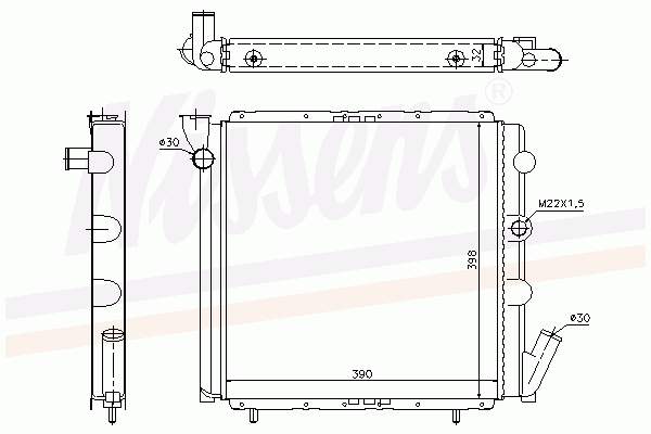 Radiador refrigeración del motor 63934A Nissens