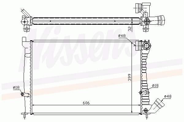 Radiador refrigeración del motor 61338A Nissens