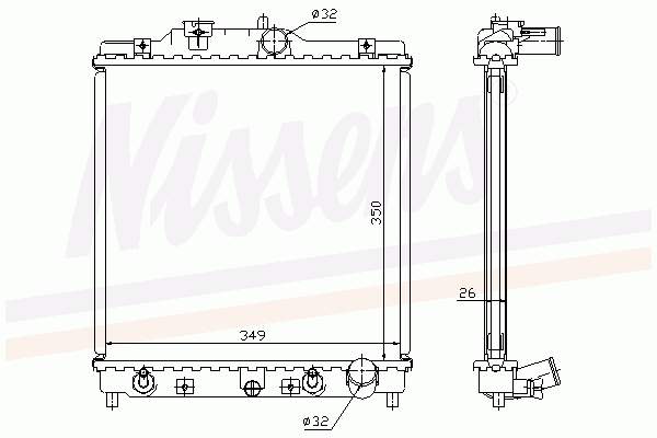 Radiador refrigeración del motor 63340 Nissens