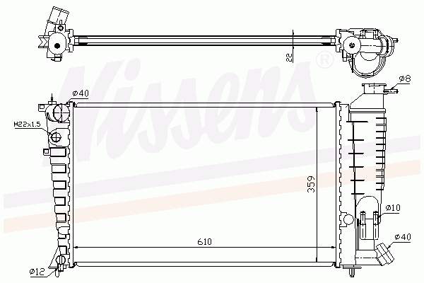 Radiador refrigeración del motor 61382 Nissens