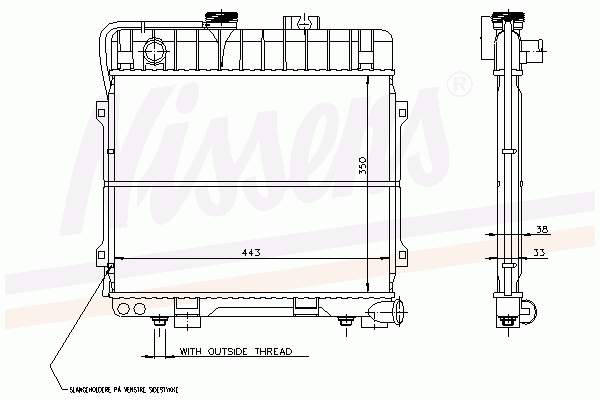 Radiador refrigeración del motor 60682 Nissens