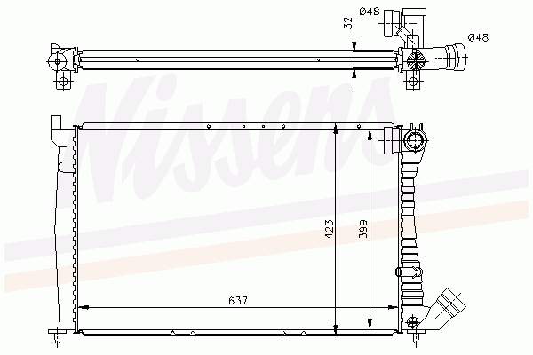 Radiador refrigeración del motor 61349A Nissens