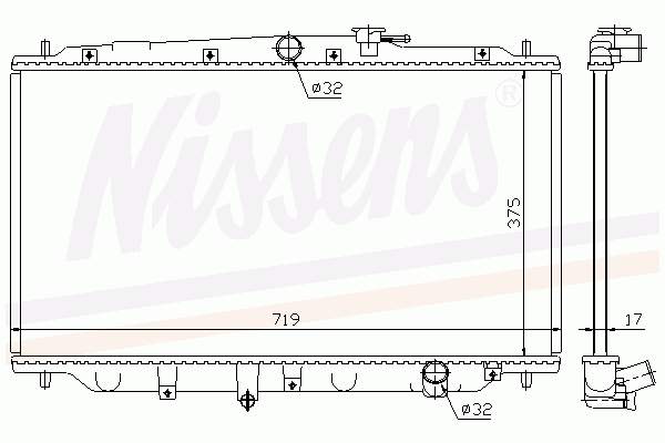 Radiador refrigeración del motor 63315 Nissens