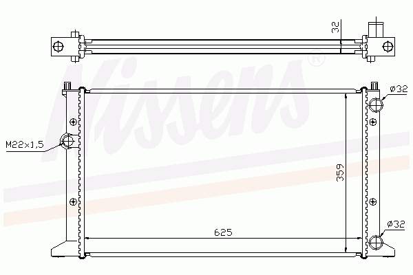 Radiador refrigeración del motor 65266A Nissens