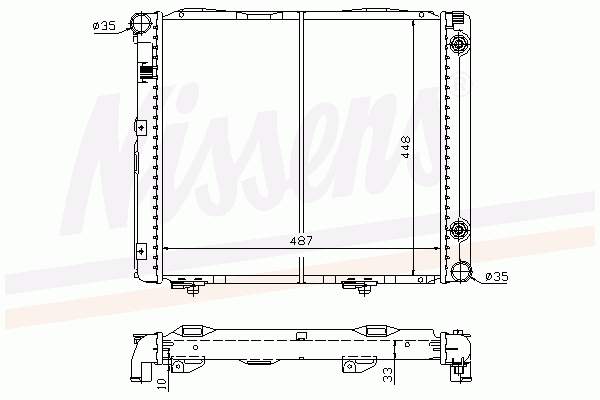 Radiador refrigeración del motor 62728 Nissens