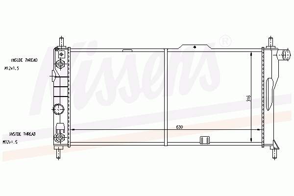 Radiador refrigeración del motor 63281 Nissens