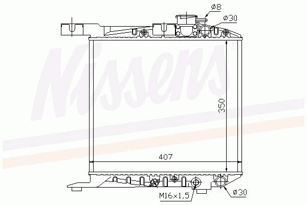 Radiador refrigeración del motor 62280 Nissens