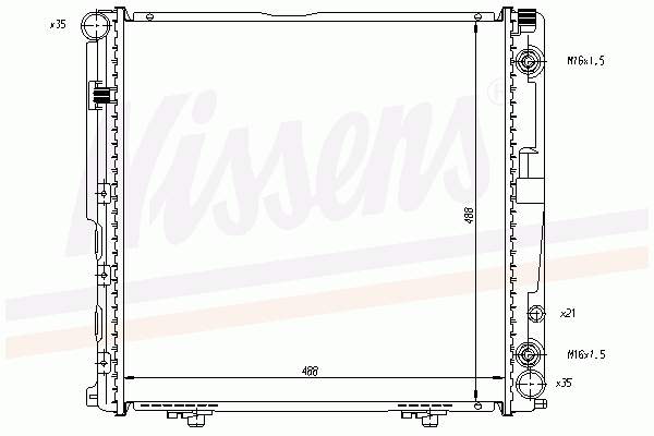 Radiador refrigeración del motor 62763A Nissens