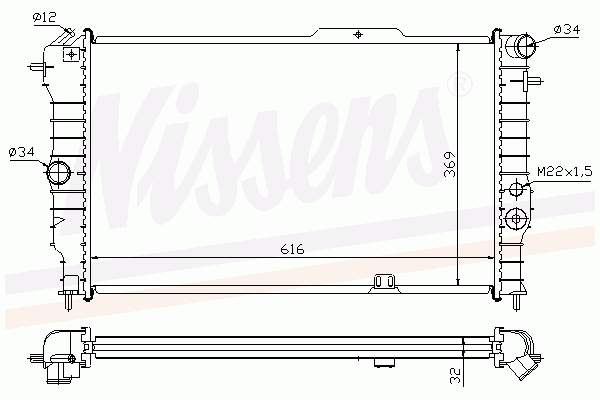 Radiador refrigeración del motor 63063A Nissens