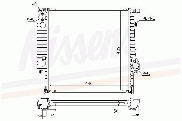 Radiador refrigeración del motor 60635A Nissens