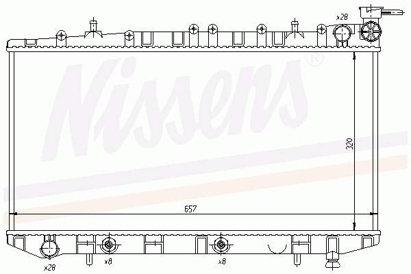 2146060Y00 Nissan radiador refrigeración del motor