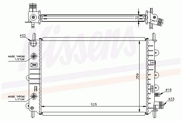 Radiador refrigeración del motor 62216A Nissens