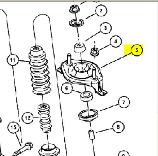 04879072 Chrysler soporte amortiguador trasero