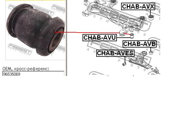 Silentblock (Almohada) De La Viga Delantera (Bastidor Auxiliar) General Motors 96535069