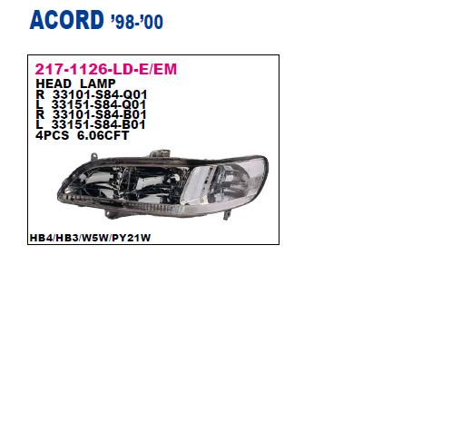 Luz frontal Honda Accord VI (CG)